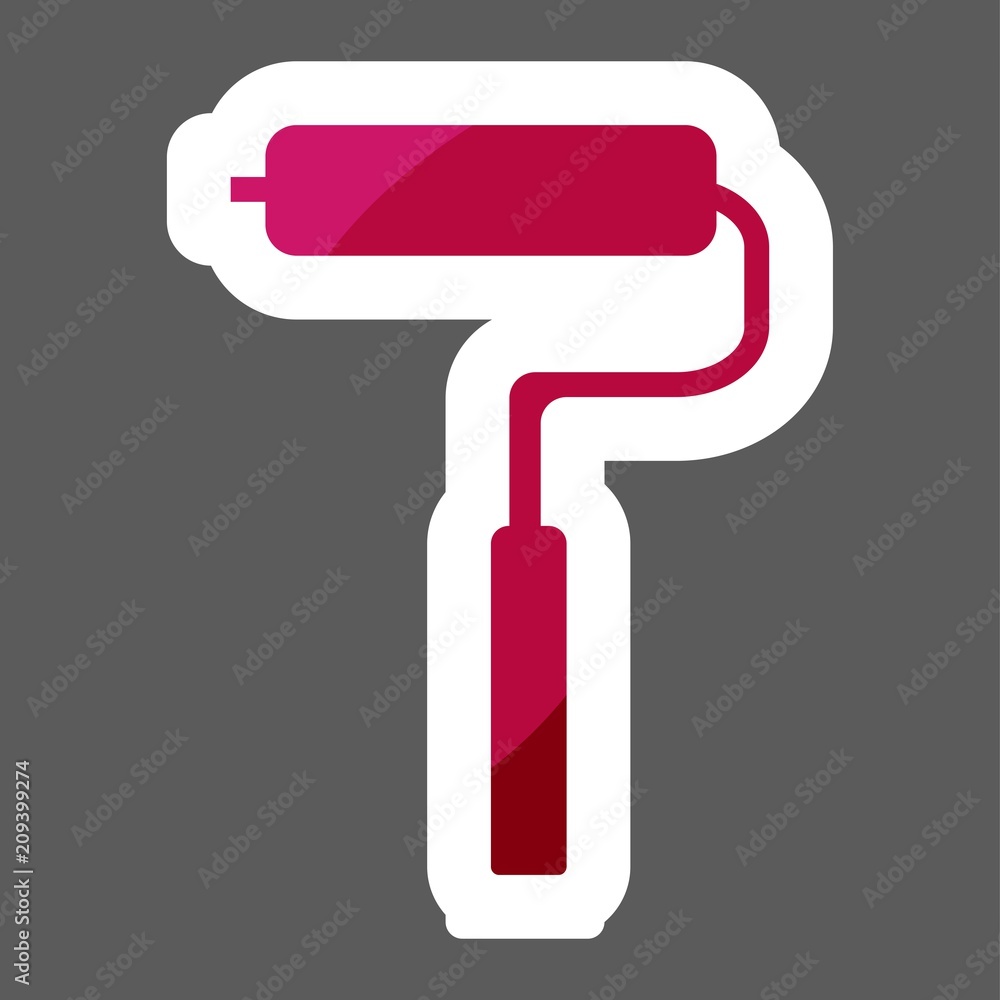 Poster vector icon image paint roller. vector icon roller colored sticker. layers grouped for easy editing 