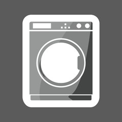Vector icon of a washing machine  colored sticker. Home Appliances. Layers grouped for easy editing illustration. For your design.