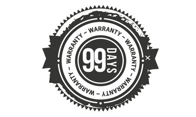 99 days warranty icon stamp guarantee