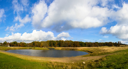 beautiful lake in Dyrehave park, north of Copenhagen, Denmark