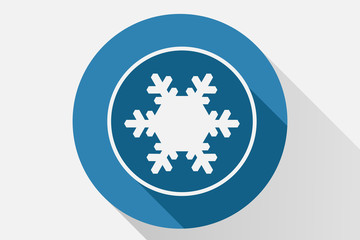 icono azul de copos de nieve.