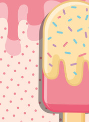 delicious popsicle sparkles vanilla melted flavor vector illustration