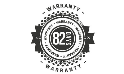 82 days warranty icon stamp guarantee