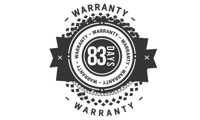 Obraz premium 83 days warranty icon stamp guarantee