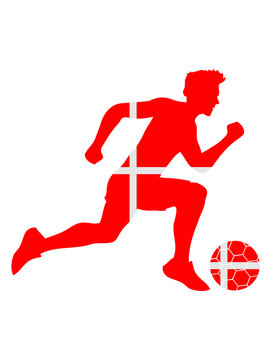 red danish soccer player running clip art preview
