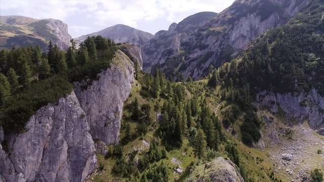 Flying Towards the Rugged Mountains of Rugova in the Albanian Alps 