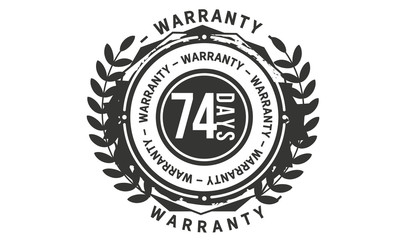 74 days warranty icon stamp guarantee