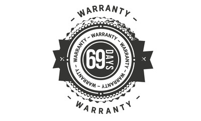 Fototapeta na wymiar 69 days warranty icon stamp guarantee