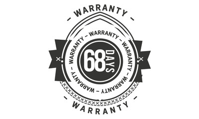 68 days warranty icon stamp guarantee