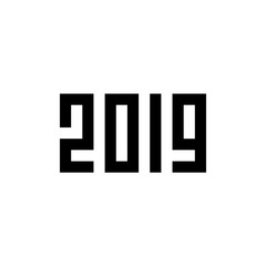 Happy New Year 2019, Pixel Art Style, Vector Illustration Design