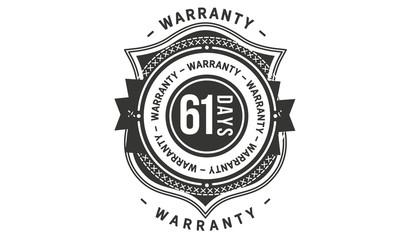 61 days warranty icon stamp guarantee