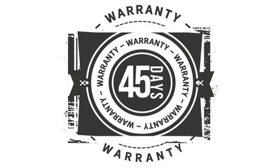 45 days warranty icon vintage stamp 