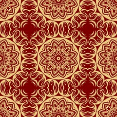 Decorative floral ornament. seamless pattern. vector illustration. Tribal Ethnic Arabic, Indian, motif. for interior design, wallpaper.