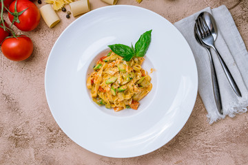 Pasta with crab meat