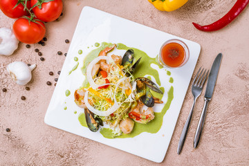 Salad with seafood