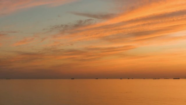 Majestic sunset over beautiful sea. Professional time lapse, no flicker, no birds.