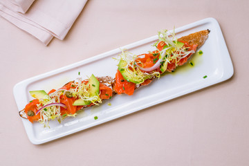 bruschetta with salmon and avocado