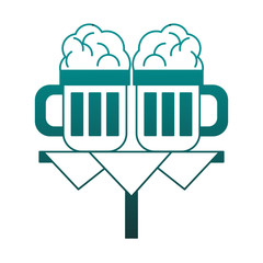 Beers cups on table vector illustration graphic design