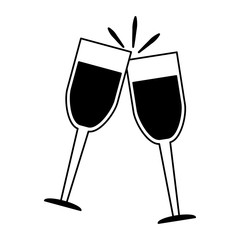 Wine cups isolated vector illustration graphic design