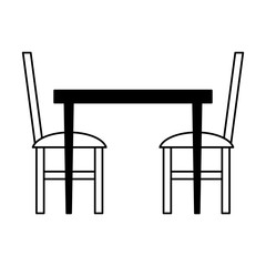 Table and chairs vector illustration graphic design