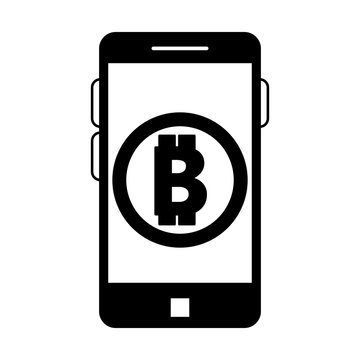 Bitocoin and smartphone vector illustration graphic design