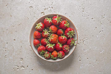 Bowl of Ripe Freshly Picked Strawberries