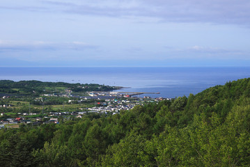 Obraz premium 海の見える街並み