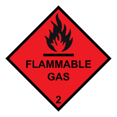 Flammable gas Diamond With Flames Symbol
