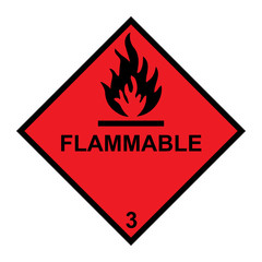 Flammable Diamond With Flames Symbol
