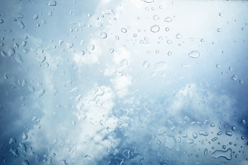 Rain drops on glass.