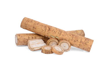 burdock roots or kobo isolated on white background