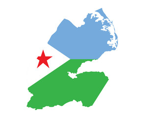 Djibouti Map with Flag Infographic Vector