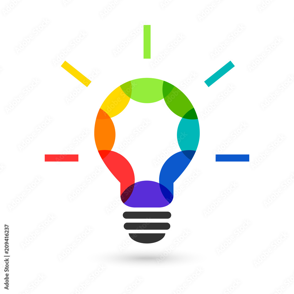 Aufkleber abstract lightbulb design with overlaying and blending colors