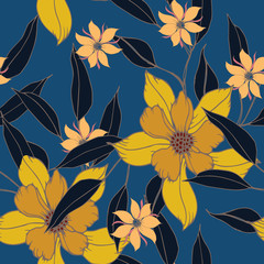 Abstract elegance pattern with floral background.