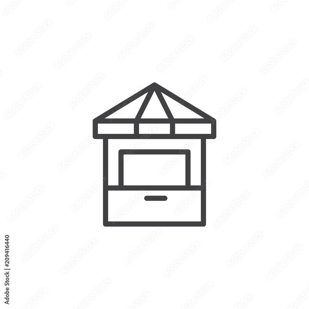 Poster ticket office outline icon. linear style sign for mobile concept and web design. service booth simpl