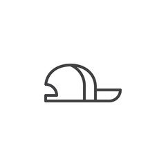 Baseball cap outline icon. linear style sign for mobile concept and web design. simple line vector icon. Symbol, logo illustration. Pixel perfect vector graphics