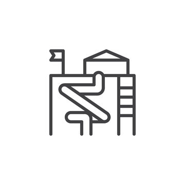 recommend clip art: Water park slides outline icon. linear style sign for mobile concept and web design. Water attractions simple line vector icon. Symbol, logo illustration. Pixel perfect vector graphics