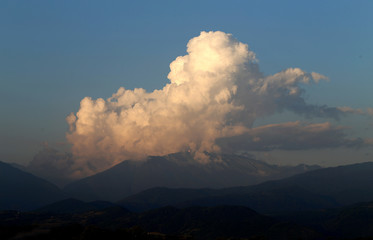 Photo background bright white big clouds