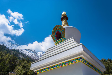 Beautiful stone stupa in the Himalayas, Nepal.