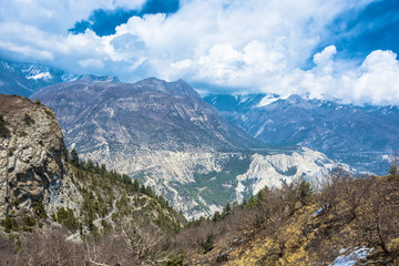 Fototapeta na wymiar Beautiful mountain landscape in the Himalayas, Nepal.