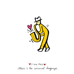 음악회 포스터 / 손으로 그린 음악 일러스트