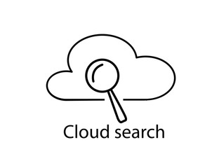 Cloud data search icon