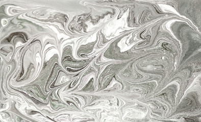 Marble abstract acrylic background. Marbling artwork texture. Agate ripple pattern. Gold powder.