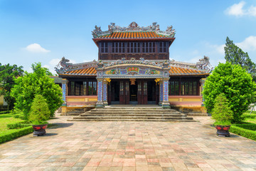 Obraz premium Beautiful view of the Royal Library (Thai Binh Lau Pavilion)