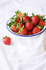 Fresh strawberry ready for cooking of homemade jam or marmalade. 