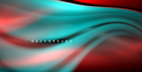 Neon glowing wave, magic energy and light motion background