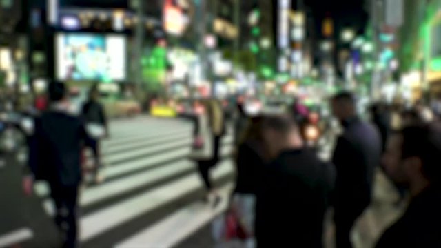 ROPPONGI,  TOKYO,  JAPAN - CIRCA OCTOBER 2017 : Scenery of street in ROPPONGI around Roppongi crossing.  In blurred image.