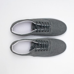 gray sneakers on a white background