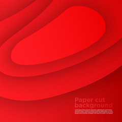 3D abstract background with paper cut shapes. Vector design layout for business presentations, flyers, posters and invitations. Colorful carving art red