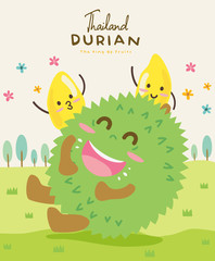Cute Durian Vector illustration 2